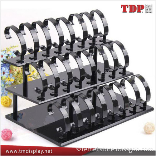 Customize Black Multistep Acrylic Plastic Watch Display Stand